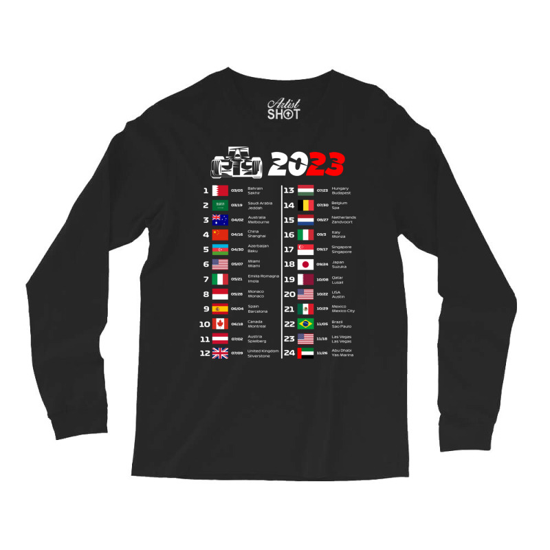 Formula One Calendar 2023 Long Sleeve Shirts | Artistshot