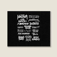 Heavy Metal Style Classical Composers (white Text) Landscape Canvas Print | Artistshot