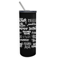 Heavy Metal Style Classical Composers (white Text) Skinny Tumbler | Artistshot