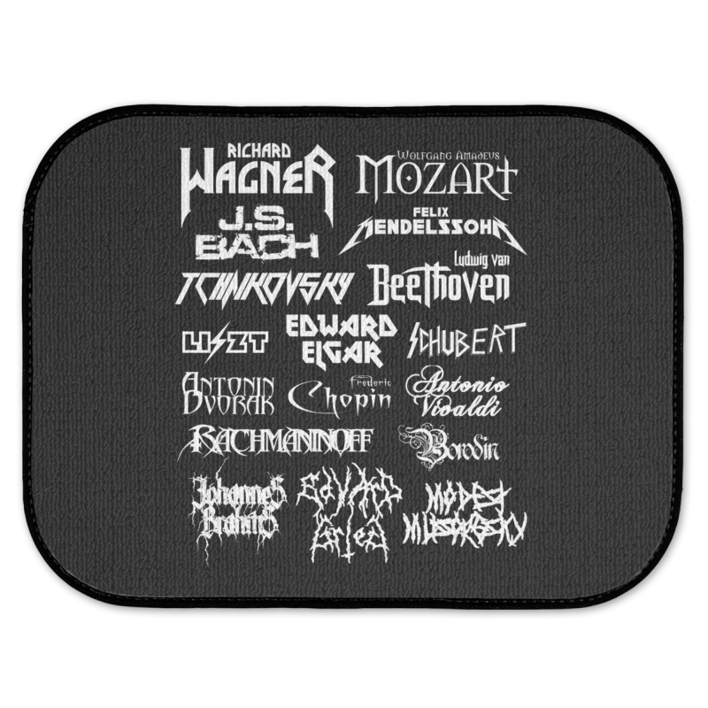 Heavy Metal Style Classical Composers (white Text) Rear Car Mat by CoreyMartinPeters | Artistshot