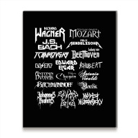 Heavy Metal Style Classical Composers (white Text) Metal Print Vertical | Artistshot