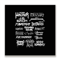 Heavy Metal Style Classical Composers (white Text) Metal Print Square | Artistshot