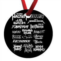 Heavy Metal Style Classical Composers (white Text) Ornament | Artistshot