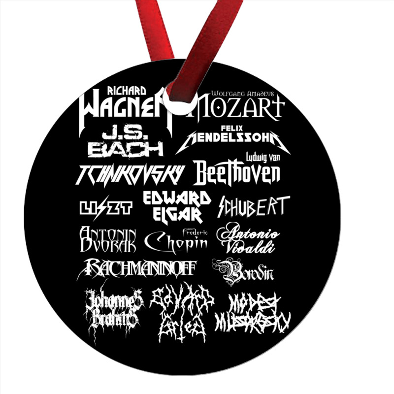 Heavy Metal Style Classical Composers (white Text) Ornament by CoreyMartinPeters | Artistshot