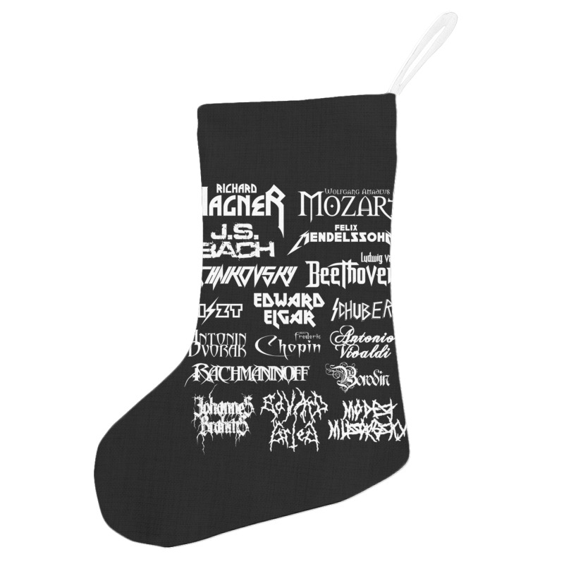 Heavy Metal Style Classical Composers (white Text) Holiday Stocking by CoreyMartinPeters | Artistshot