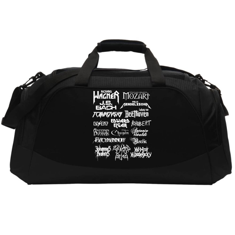 Heavy Metal Style Classical Composers (white Text) Active Duffel by CoreyMartinPeters | Artistshot