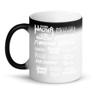 Heavy Metal Style Classical Composers (white Text) Magic Mug | Artistshot