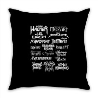 Heavy Metal Style Classical Composers (white Text) Throw Pillow | Artistshot