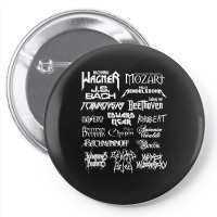 Heavy Metal Style Classical Composers (white Text) Pin-back Button | Artistshot