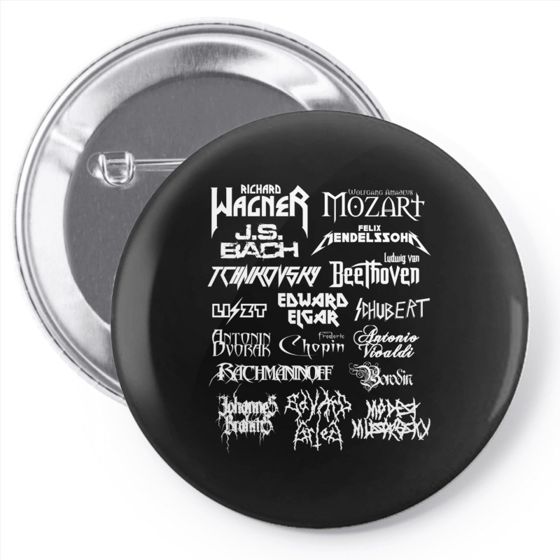 Heavy Metal Style Classical Composers (white Text) Pin-back button by CoreyMartinPeters | Artistshot