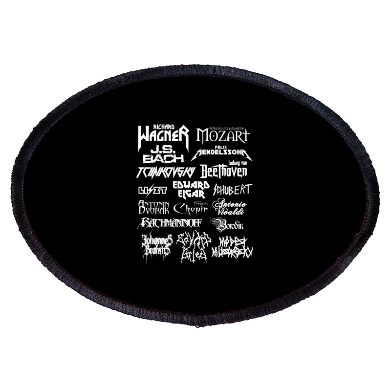 Heavy Metal Style Classical Composers (white Text) Oval Patch by CoreyMartinPeters | Artistshot