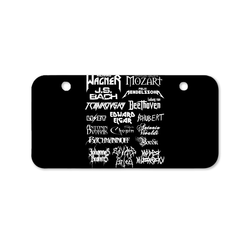 Heavy Metal Style Classical Composers (white Text) Bicycle License Plate by CoreyMartinPeters | Artistshot