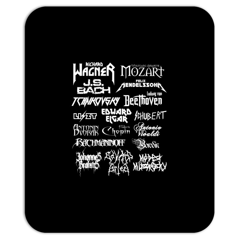 Heavy Metal Style Classical Composers (white Text) Mousepad by CoreyMartinPeters | Artistshot