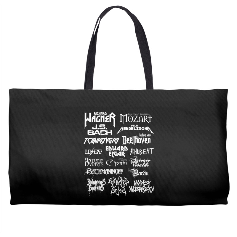 Heavy Metal Style Classical Composers (white Text) Weekender Totes by CoreyMartinPeters | Artistshot