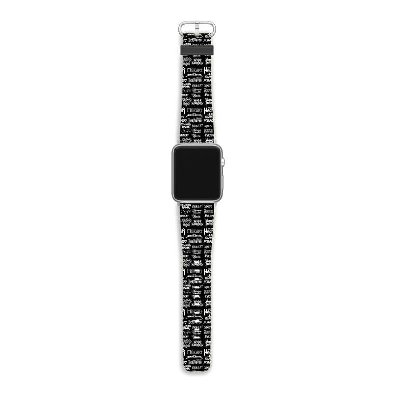 Heavy Metal Style Classical Composers (white Text) Apple Watch Band by CoreyMartinPeters | Artistshot