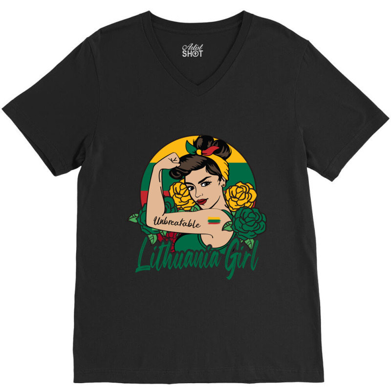 Lithuanian Girl Lithuania Woman Lithuanians Flag P V-neck Tee | Artistshot