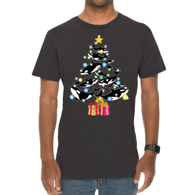 Orca Whale And Christmas Tree Orca Christmas Sweat Vintage T-shirt | Artistshot