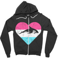 Retro Vintage Orca Gift For Women Or Girls Pullove Zipper Hoodie | Artistshot