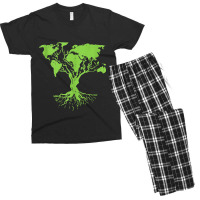 Earth Day 2023 Cute World Map Tree Pro Environment Men's T-shirt Pajama Set | Artistshot