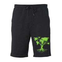 Earth Day 2023 Cute World Map Tree Pro Environment Fleece Short | Artistshot