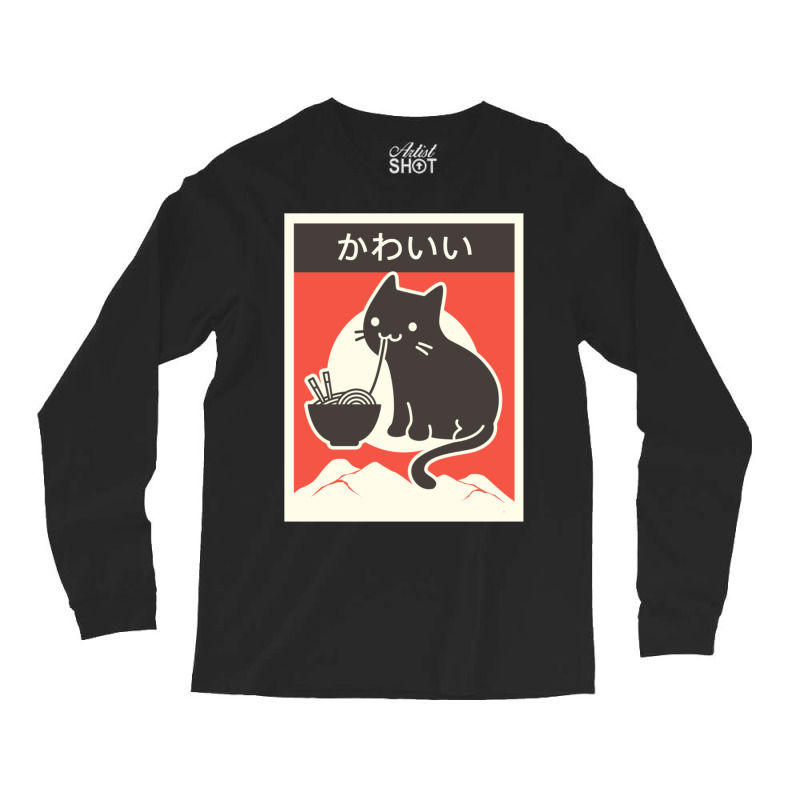 Kawaii Vintage Style Japenese Ramen Cat Long Sleeve Shirts | Artistshot