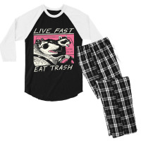 Live Fast! Eat Trash! Men's 3/4 Sleeve Pajama Set | Artistshot