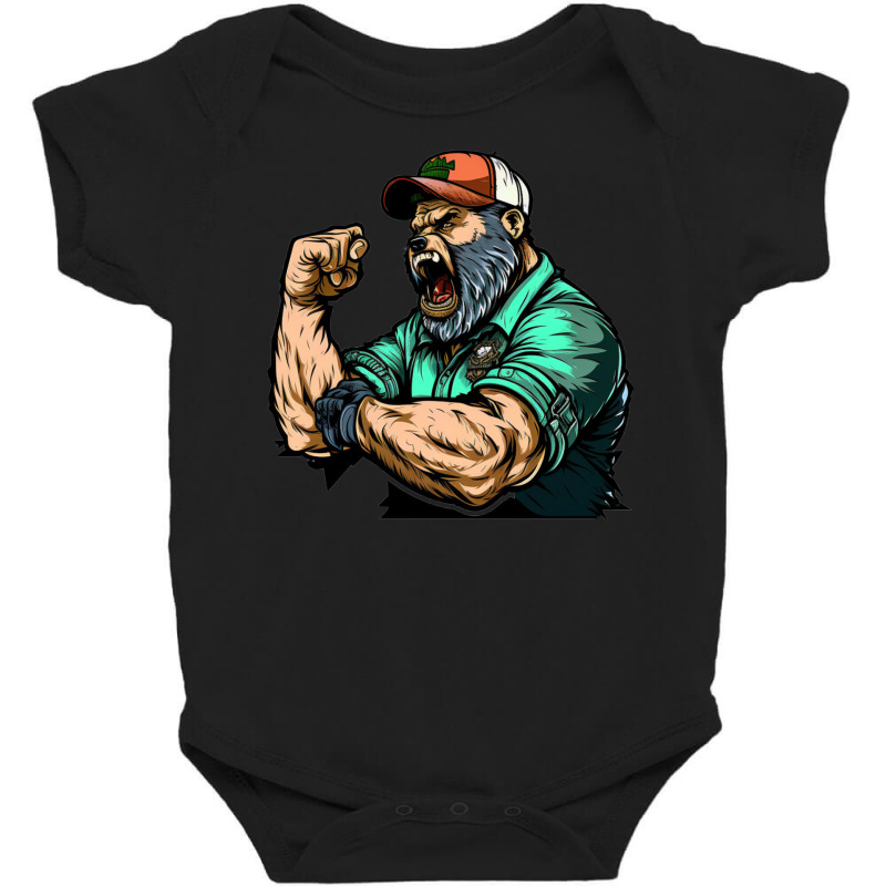 Bear Master Angry Baby Bodysuit by Tobiasoey18 | Artistshot