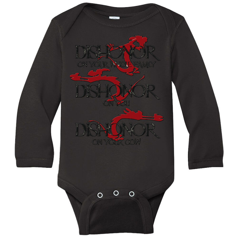 Mushu Dishonor On Your Whole Family Graphic T Shir Long Sleeve Baby Bodysuit | Artistshot