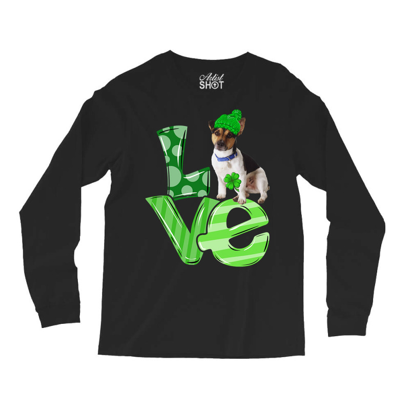 Love Rat Terrier Dog Shamrock Leaf St Patrick Day Long Sleeve Shirts | Artistshot