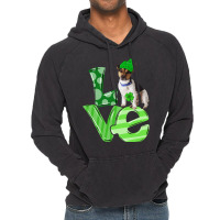 Love Rat Terrier Dog Shamrock Leaf St Patrick Day Vintage Hoodie | Artistshot