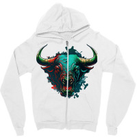 Bull Angry Zipper Hoodie | Artistshot