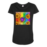 Pride Rainbow Sunflower Glitter Tumbler Maternity Scoop Neck T-shirt | Artistshot