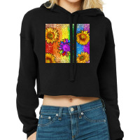 Pride Rainbow Sunflower Glitter Tumbler Cropped Hoodie | Artistshot