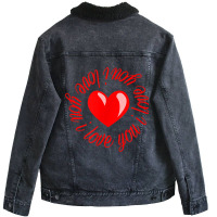 Republic One Design Valentines Day I Love You T Sh Unisex Sherpa-lined Denim Jacket | Artistshot