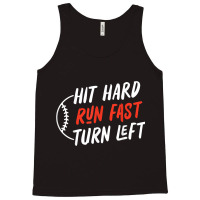 Boys Baseball Hit Hard Run Fast Turn Left Baseball Tank Top | Artistshot