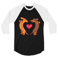 Dachshund Dogs Heart Wiener Valentines Day Men Wom 3/4 Sleeve Shirt | Artistshot