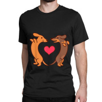 Dachshund Dogs Heart Wiener Valentines Day Men Wom Classic T-shirt | Artistshot