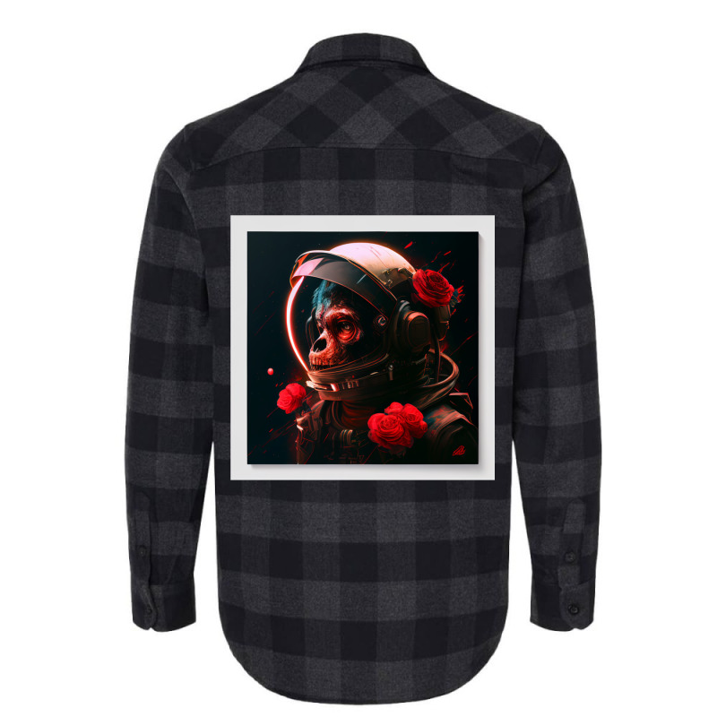 Embark On A Cosmic Adventure With The Monkey In Ou Flannel Shirt | Artistshot