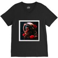 Embark On A Cosmic Adventure With The Monkey In Ou V-neck Tee | Artistshot