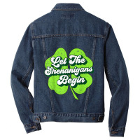 Groovy St Patricks Day Let The Shenanigans Begin W Men Denim Jacket | Artistshot