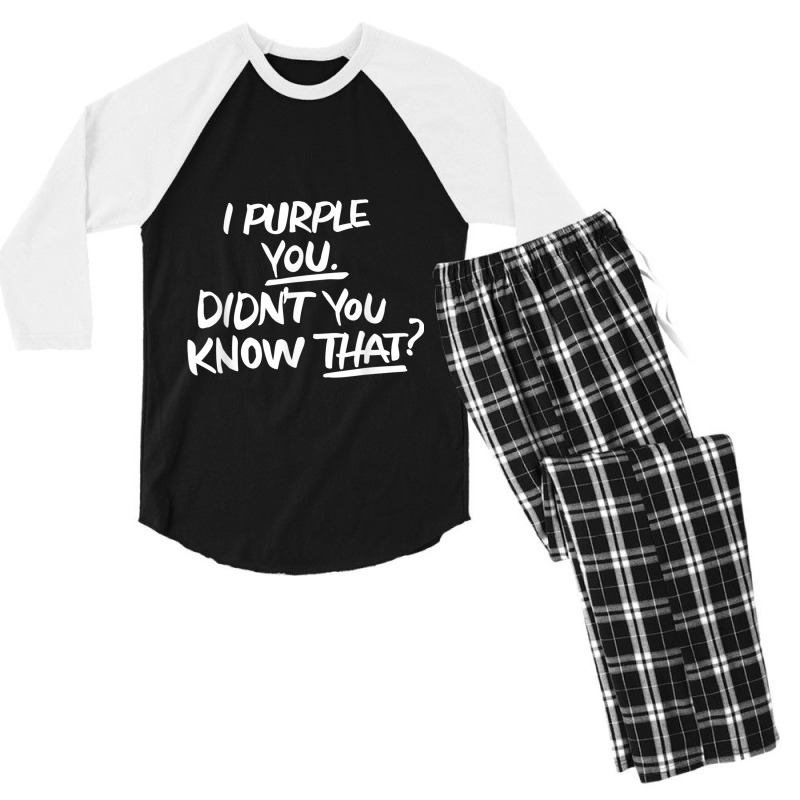 I Purple You Didn't You Know That Funny Korean Mus Men's 3/4 Sleeve Pajama Set | Artistshot