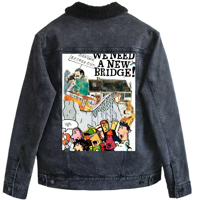 Build A Bridge Unisex Sherpa-Lined Denim Jacket by robindaniel | Artistshot