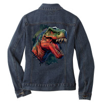 Dinosaurus Angry Ladies Denim Jacket | Artistshot