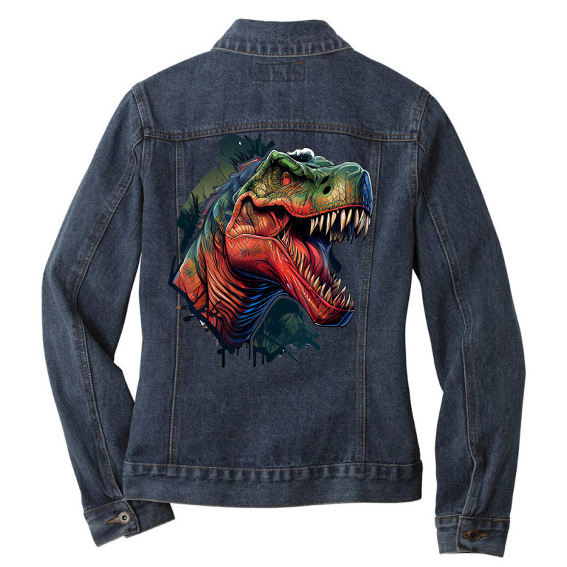 Dinosaurus Angry Ladies Denim Jacket by Tobiasoey18 | Artistshot