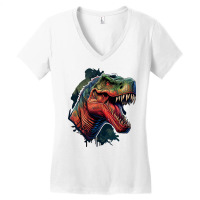 Dinosaurus Angry Women's V-neck T-shirt | Artistshot