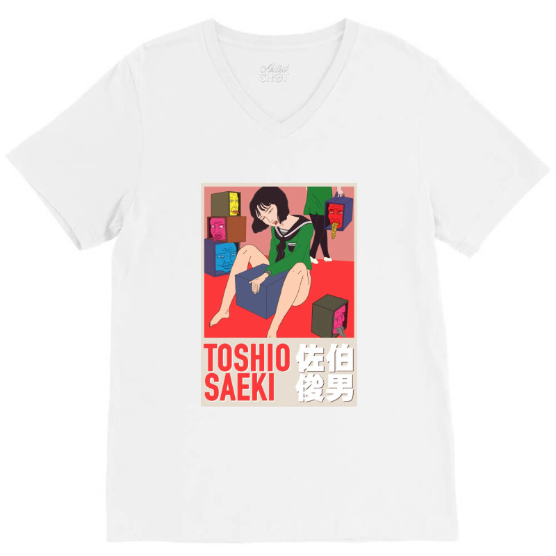 Toshio Saeki Sitting With Box V-neck Tee | Artistshot