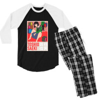 Toshio Saeki Sitting With Box Men's 3/4 Sleeve Pajama Set | Artistshot