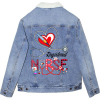 Registered Nurse Medical Nursing Rn Nurses Day Ste Unisex Sherpa-lined Denim Jacket | Artistshot