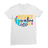 Summer Is Calling Ladies Fitted T-shirt | Artistshot