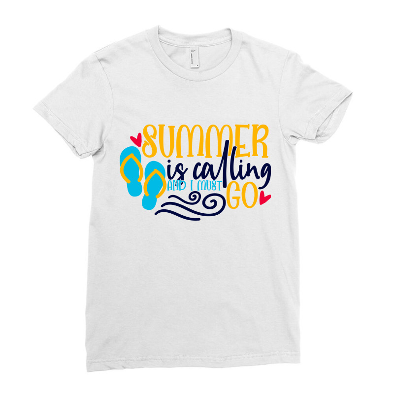 Summer Is Calling Ladies Fitted T-Shirt by Purpleblobart | Artistshot